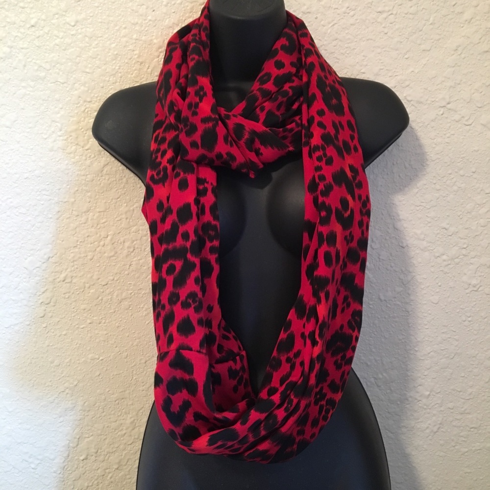 Red leopard scarf